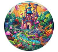 Pays des merveillesJigsaw Puzzle 1000 Pieces for Adults Kids Round Fantasy châteauCreative Challenge Puzzle Toy1000pcs (67.5x67.5cm)