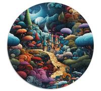 Pays des merveillesJigsaw Puzzles 1000 Piece for Adults Kids Round Fantasy châteauCreative Challenging Family Decorations1000pcs (67.5x67.5cm)