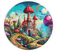 Pays des merveillesJigsaw Puzzles 1000 Piece for Adults Round Fantasy châteauCreative Challenging Family Decorations1000pcs (67.5x67.5cm)