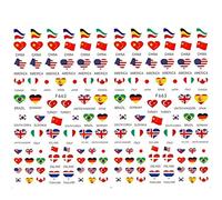 Pays Stickers À Ongles - 2 Feuilles De Drapeaux Européens Pour Manucure DIY Salon