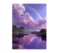 paysage 5D Diamond Painting Adulte Grand Format - arc-en-ciel Peinture Diamant Kit Complet Broderie, Loisirs Créatifs Adultes Bricolage, Tableau Diamant pour Décoration Murale Maison 80x100 cm KSWF210