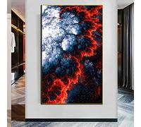 Paysage abstrait peinture à l'huile sur toile Art mural irréel bleu rouge nuage affiche et impressions nordique modulaire photo décor à la maison 50x87 cm sans cadre