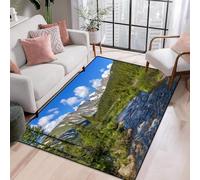 Paysage Alpin Tapis De Salle De Jeux avec Impression 3D 140 X 200 Cm - Tapis De Sol Antidérapant pour Porte Intérieure - Toucher Doux - Fibre De Polyester - Facile À Nettoyer - Convient-3304602631233