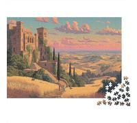 Paysage Antique du Moyen-Orient Cadeau Unique Décoration Intérieure Manoir en Pierre, Champ de blé Jeu Éducatif Challenge Toy Adultes & Enfants des 14 Ans 38x26cm/1000pcs
