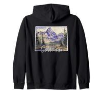 Paysage Aquarelle des Montagnes du Colorado Sweat à Capuche