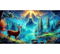 Paysage-avec-Arbres-flo Puzzle 1000 pièces Educa Jeu D'Intelligence Décoration Intérieure Jeu éducatif Challenge Toy pour Adultes & Enfants des 14 Ans 75x50cm/1000pcs