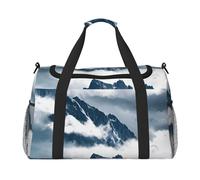 Paysage avec montagnes et nuages imprimés, polyvalence, grand espace, sac de voyage élégant et fonctionnel pour les activités de plein air
