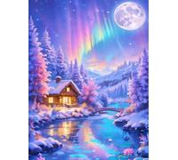 Paysage cabane Aurora Puzzle pour Adultes 120 Pièces, Puzzles Classiques, Détente & Relaxation, Famille Jeu Puzzles, Puzzle de Décoration