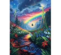 Paysage Cascade Arc-en-Ciel 500 Pieces Casse-tête Adolescent en Carton Rigide Animaux et Plantes Difficulté Moyenne Activité Éducative Cadeau Fête des Mères Haute Qualité Premium 500 PCS