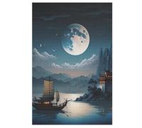 Paysage Chinois Puzzle EnfFourmis 1000pcs, Puzzles en Bois- Kit Bricolage Relax Jeux pour Adolescents Et Adultes Cadeaux 78×53cm