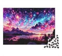 Paysage Ciel Cosmique Puzzle 1000 Pièces Carton Premium pour Couples, Entraînement De Concentration, Loisir en Intérieur, pour Habitants D’Appartements 52x38cm/1000pcs