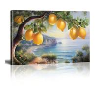 Paysage côtier, citronnier, art vintage, peinture sur toile, affiche murale pour salon, salle de bain, 30 x 45 cm, sans cadre