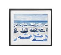 Paysage côtier de parasols de plage, 33 x 40,6 cm, impression encadrée sous | Stupell Industries · Par Sisi and Seb · Prêt à accrocher · Fabriqué aux États-Unis