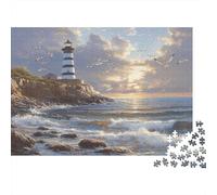 Paysage côtier du Phare Puzzle 1000 Pièces avec Assemblage Fluide, Puzzle Adulte Impossible Difficile Très Difficile Défiante pour Une Activité en Famille, Cadeau De Ret