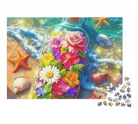 Paysage côtier Puzzle 1000 Pièces - Challenge Zen, Carte Géographique À Assembler, Poster Inclus, Cadeau Éducatif, 70x50cm/1000pcs