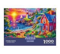 Paysage côtier, Puzzle De 1000 Pièces, Défi Amusant Et Moment De Détente, Idéal comme Cadeau Ou Décoration Murale, À Partir De 12 Ans, 52x38cm/1000pcs