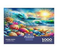 Paysage côtier, Puzzle de Casse-tête en Papier épais, Coquillages Marins vibrants avec océan baigné de Soleil, offrable, Cadeau d'anniversaire, 70x50cm/1000pcs