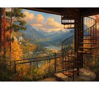 Paysage coucher de soleil Peinture par Numéros Adulte Kit 50x70cm Activité Manuelle, DIY Coloriage Par Numero pour Débutants Enfant Kits, Avec Peintures Acryliques et Pinceaux Par Décoration Mura F453