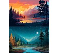 Paysage coucher de soleil Peinture par Numéros Adulte Kit 60x80cm Activité Manuelle, DIY Coloriage Par Numero pour Débutants Enfant Kits, Avec Peintures Acryliques et Pinceaux Par Décoration Mura F446