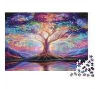 Paysage d'arbre néon Puzzle 1000 Pièces avec Clic Parfait, Ensemble De Casse-tête en Puzzle Puzzle De Développement Cognitif pour Une Activité Intergénérationnelle, Passion Na