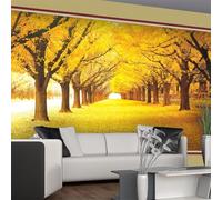 Paysage D'Arbres Forestiers 250(W) X175(H) Cm Papier Peint Mural 3D, Peel And Stick Palace Wall Mural Posters, Décoration Imperméable Durable Et Respectueuse De Pour Chambre À Co-6180347