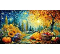 Paysage d'automne avec Arbres et rivière Puzzle 1000 pièces - Activité Familiale Amusante Idée Cadeau Parfaite Jeu Stimulant pour Adultes 38x26/1000pcs