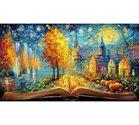 Paysage d'automne avec Coucher de Soleil et Silhouettes Puzzle 1000 pièces pour Adultes - Activité Familiale DéFi éduchatiF & Détente 75x50/1000pcs