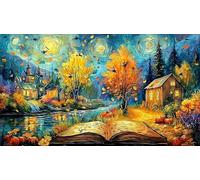 Paysage d'automne avec Coucher de Soleil et Silhouettes Puzzle pour Adultes 1000 pièces - Papier recyclé Idée Cadeau Parfaite Décoration Murale & Activité 38x52/1000pcs