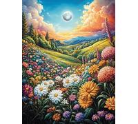Paysage de Champ de Fleurs au Clair de Lune 500 Pièces Puzzle Adulte en Carton Rigide Haute Qualité Mythes fantastiques Très Difficile Haute Difficulté Anti-Stress Décoration Murale IdÃ