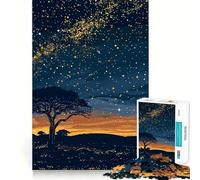 Paysage de Ciel Nocturne avec Arbre Puzzle de 1000 pièces pour Adultes pour se détendre et s'amuser Qualité supérieure Joli présent (50x75cm)
