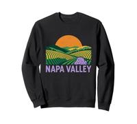 Paysage de collines viticoles rétro au Coucher du Soleil de la vallée de Napa en Californie Sweatshirt