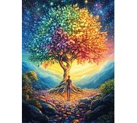 Paysage de Coucher de Soleil sur l'arbre de Vie 1000 Pieces Casse-tête Expert Confirmé en Carton Ã‰Pais Rigide Animal Plante Très Difficile Niveau Expert Motif Complexe Cadeau Anniversair