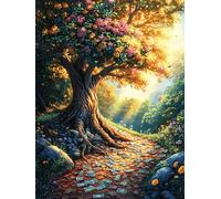 Paysage de Coucher de Soleil sur Le Chemin d'arbres d'automne 500 Pièces Puzzle Créatif en Carton Rigide sans Déformation Mythes fantastiques Difficulté Moyenne Activité Manuelle Loisir