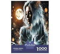 Paysage de Dame Lunaire 1000 Pièces Puzzle Magie de Nature rêveuse Puzzle Classique Carton Recyclé - Hit des Familles, Activité De Fête, Cadeau Anniversaire Et Loisirs Indoor 38x26cm/1000pcs