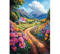 Paysage de Fleurs sur la Route Rurale 1000 Pièces Puzzle Expert Confirmé en Carton Anti-Déchirure Mythes fantastiques Cuento De Hadas Très Difficile Haute Difficulté Motif Complexe Idé