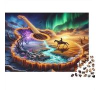 Paysage de Guitare Puzzles 1000 Pièces Papier recyclé pour Adultes Puzzle pour Adultes Jeu éducatif pour décompression Cadeau Amusant pour la Maison 52x38cm/1000pcs