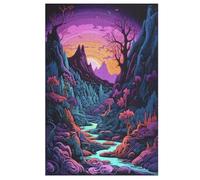 Paysage de la Jungle Puzzle Enfants 1000pcs, Puzzles en Bois- Kit Bricolage Relax Jeux pour Adolescents Et Adultes Cadeaux （78×53cm）