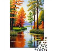 Paysage de la rivière d'automne Puzzle 1000 Pièces Adultes intéressant Puzzles 1000 Pièce Jeu De Team Building Cadeau 52x38cm/1000pcs