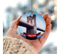 Paysage de la ville de New York Arbre de Noël Ornement Paysage urbain Illustration Illustration Illustration Cadeau Souvenir Cadeau Souvenir pour Lui et Elle