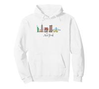 Paysage de la Ville de New York Monuments emblématiques Souvenir d'art Urbain Sweat à Capuche