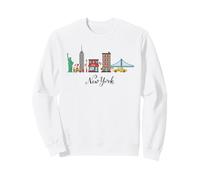 Paysage de la Ville de New York Monuments emblématiques Souvenir d'art Urbain Sweatshirt