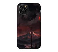 Paysage de Lune Rouge de Montagne d'hiver Coque pour iPhone 11 Pro