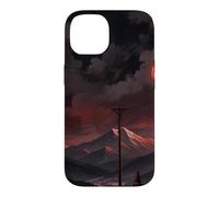 Paysage de Lune Rouge de Montagne d'hiver Coque pour iPhone 14