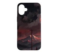 Paysage de Lune Rouge de Montagne d'hiver Coque pour iPhone 16 Plus