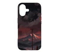 Paysage de Lune Rouge de Montagne d'hiver Coque pour iPhone 17