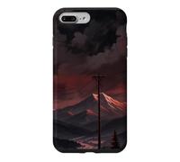 Paysage de Lune Rouge de Montagne d'hiver Coque pour iPhone 7 Plus/8 Plus