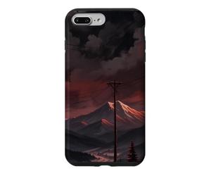 Paysage de Lune Rouge de Montagne d'hiver Coque pour iPhone 7 Plus/8 Plus