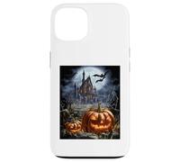 Paysage de Maison hantée avec citrouilles Jack O Lantern Coque pour iPhone 13