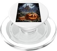 Paysage de Maison hantée avec citrouilles Jack O Lantern PopSockets PopGrip pour MagSafe