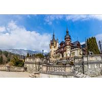 Paysage De Montagne Château Roumain Montagnes Des Carpates Couleur Parler Peinture Par Numéros Bricolage Unique Toile Peinture À L'Huile Kit Peinture Numérique